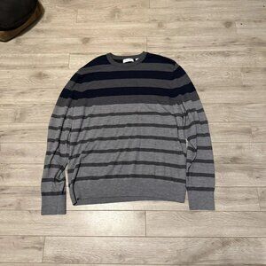 black and grey striped calvin klein long sleeve